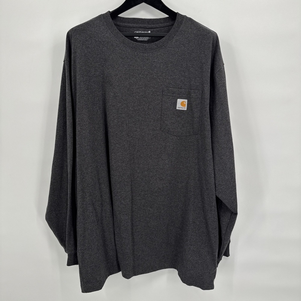 Carhartt K126 Loose Fit Heavyweight Long-Sleeve Pocket T-Shirt Mens 3XL REG Gray